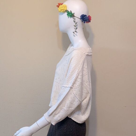 Free People Sandcastle Crop Sweater Size Small - Picture 5 of 12